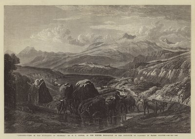 Mañana, vista en las Tierras Altas de Braemar, en la Exposición de Invierno del Instituto de Pintores en Acuarela de William Leighton Leitch