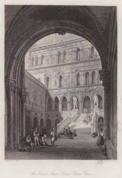 Las Escaleras de los Gigantes, Palacio Ducal, Venecia de William Leighton Leitch