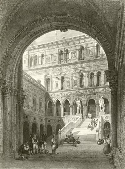 Las escaleras gigantes, Palacio Ducal, Venecia de William Leighton Leitch