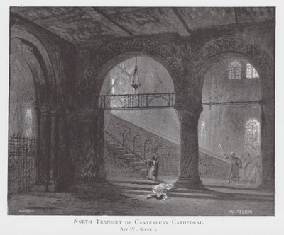 Transepto norte de la catedral de Canterbury (litografía) de William Lewis (after) Telbin