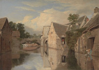 Casas rurales junto al río de William Linton