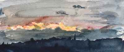 Una pausa en las nubes del atardecer de William Lionel Wyllie
