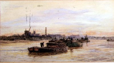 Barcazas al atardecer de William Lionel Wyllie