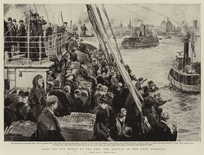 Del Viejo Mundo al Nuevo, la llegada al puerto de Nueva York de William Lionel Wyllie