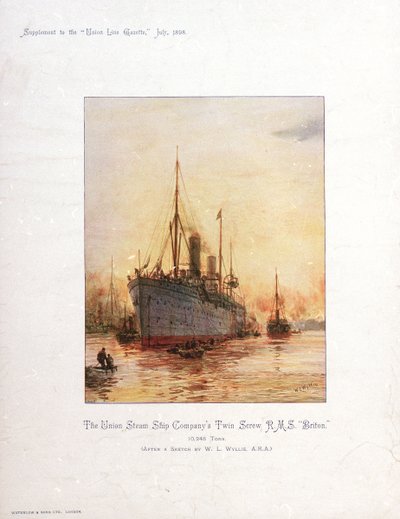 RMS "Briton", finales del siglo XIX-principios del XX (cromolitografía) de William Lionel Wyllie