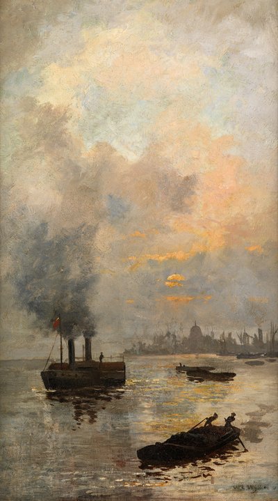 Atardecer en el Támesis de William Lionel Wyllie