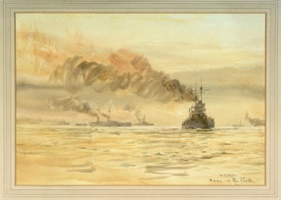 Acorazados alemanes rendidos en el estuario del Forth de William Lionel Wyllie
