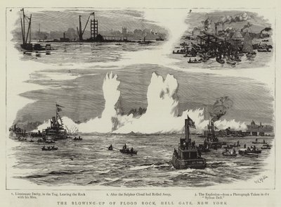 La explosión de Flood Rock, Hell Gate, Nueva York de William Lionel Wyllie