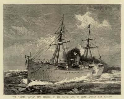El Garth Castle, nuevo vapor de la línea Castle de paquetes de correo sudafricanos de William Lionel Wyllie