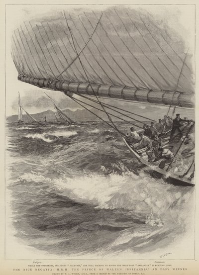 La regata de Niza, el Britannia de SAR el Príncipe de Gales y fácil ganador de William Lionel Wyllie
