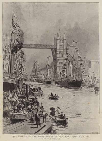 La Apertura del Puente de la Torre por SAR el Príncipe de Gales de William Lionel Wyllie