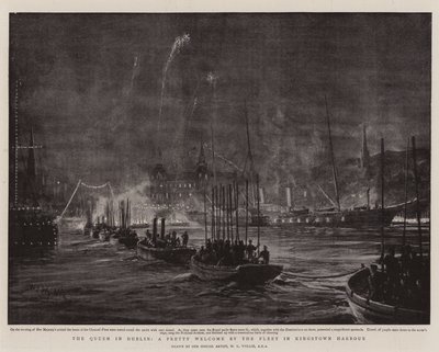 La Reina en Dublín, una Bonita Bienvenida por la Flota en el Puerto de Kingstown de William Lionel Wyllie