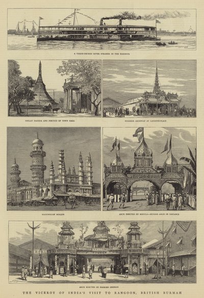 La visita del virrey de la India a Rangún, Birmania británica de William Lionel Wyllie
