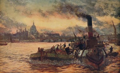 Remolcando por la ciudad, c1870-1880, c1915 de William Lionel Wyllie