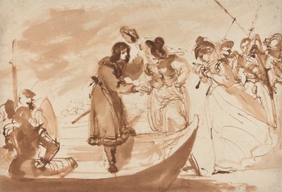 María, Reina de Escocia, embarcando de William Lock Ii