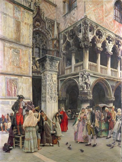 En la Piazzetta, siglo XVIII, 1859-92 de William Logsdail