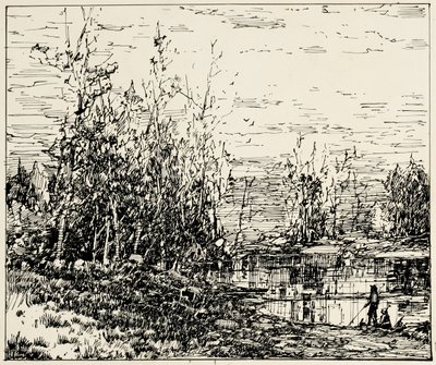 Borde de un Estanque, Maine de William Louis Jnr. Sonntag