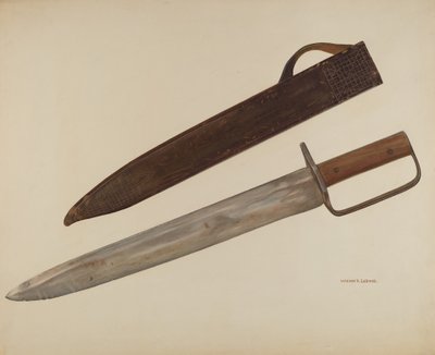 Cuchillo de trinchera y funda, c. 1941 de William Ludwig