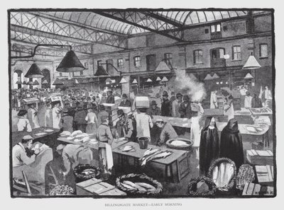 Mercado de Billingsgate, temprano en la mañana de William Luker