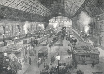 Estación Cannon Street - Noche, 1891 de William Luker
