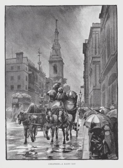 Cheapside, un Día Lluvioso de William Luker