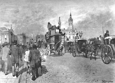 Puente de Londres - Cruzando, 1891 de William Luker