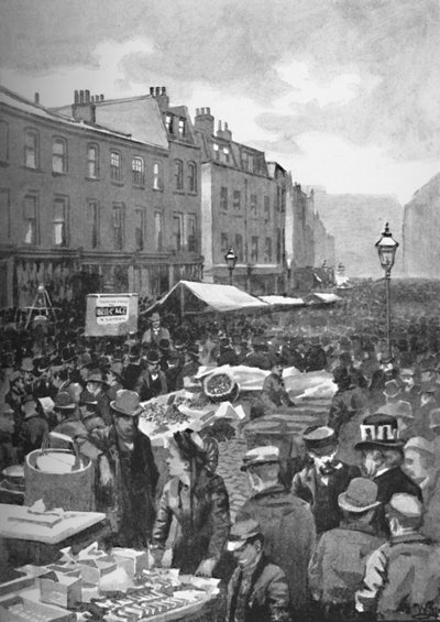 Calle Middlesex, antes Petticoat Lane, en una mañana de domingo, 1891 de William Luker
