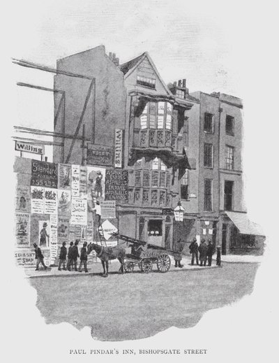 Posada de Paul Pindar, Bishopsgate Street de William Luker