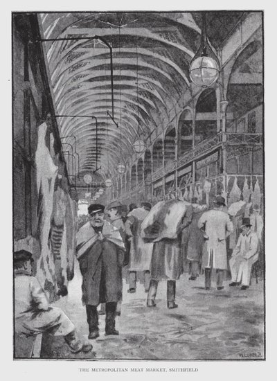 El mercado de carne metropolitano, Smithfield de William Luker