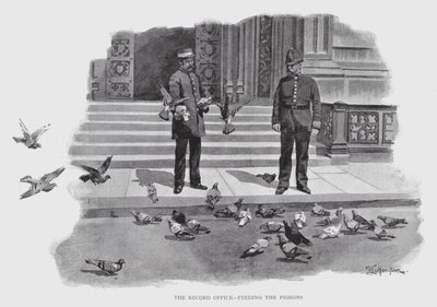 La Oficina de Registros, alimentando a las palomas de William Luker