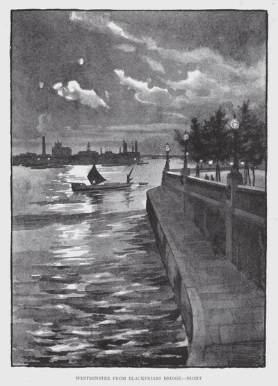 Westminster desde el Puente de Blackfriars, Noche de William Luker