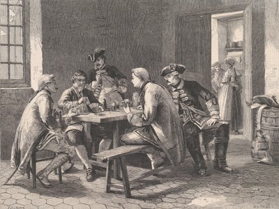Soldados jugando a las cartas, de Illustrated London News, 4 de mayo de 1861 de William Luson Thomas