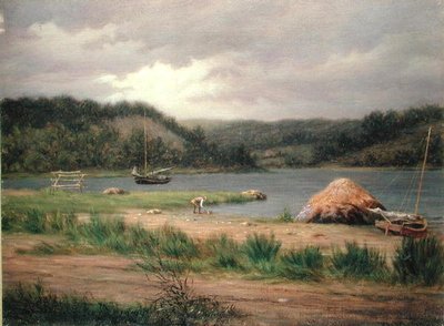 Recogiendo almejas, Long Island de William M Davis
