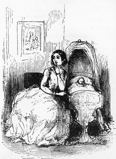 Ilustración para Historia de Pendennis, sus fortunas y desventuras, sus amigos y su mayor enemigo, novela de William Makepeace Thackeray (1811-1863), grabado según dibujo de William Makepeace Thackeray (1811-1863), publicado en 1888, Boston. de William Makepeace Thackeray