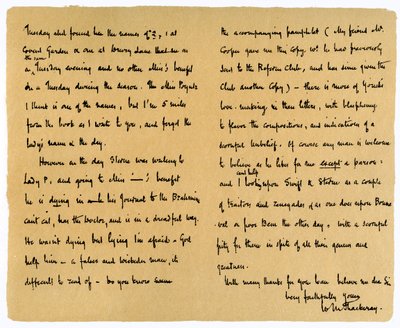 Carta de William Makepeace Thackeray a TW Gibbs, 12 de septiembre de 1851 de William Makepeace Thackeray