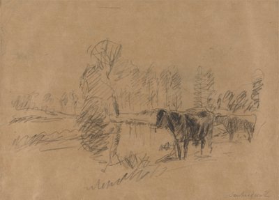 Ganado en un paisaje de William Mark Fisher