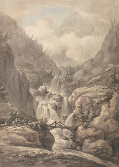 Una Chaisse pasando por los Alpes de William Marlow
