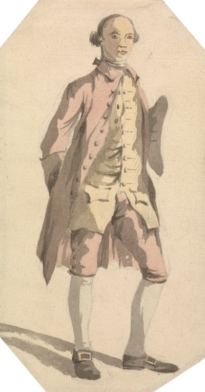Hombre de cuerpo entero con sombrero tricornio bajo el brazo izquierdo de William Marlow