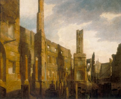 Las ruinas del Panteón en Oxford Street después del desastroso incendio del 14 de enero de 1792 de William Marlow