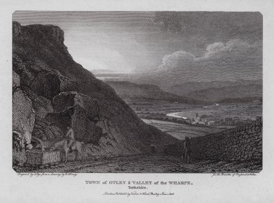 Ciudad de Otley y Valle del Wharfe, Yorkshire (grabado) de William Marshall (after) Craig