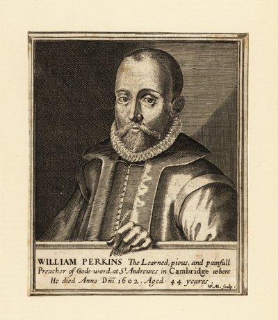 Retrato de William Perkins, clérigo inglés y teólogo de Cambridge de William Marshall