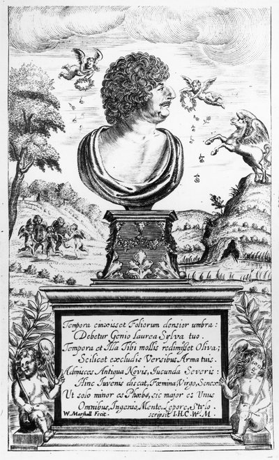 Robert Herrick (1591-1674), grabado por el artista de William Marshall