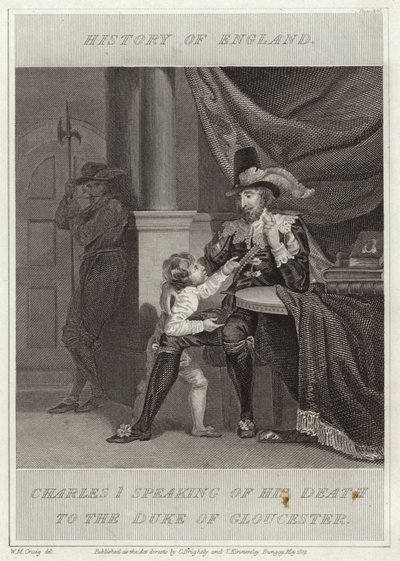 Carlos I hablando de su muerte al Duque de Gloucester de William Marshall Craig