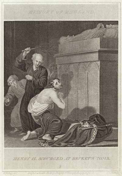 Enrique II azotado en la tumba de Becket de William Marshall Craig