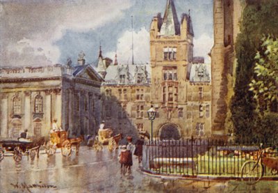 Caius College y la Casa del Senado desde St Marys Passage de William Matthison