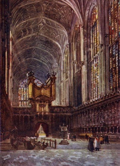 Interior de la Capilla de Kings College desde el Coro de William Matthison
