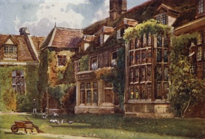 El patio antiguo en Emmanuel College de William Matthison