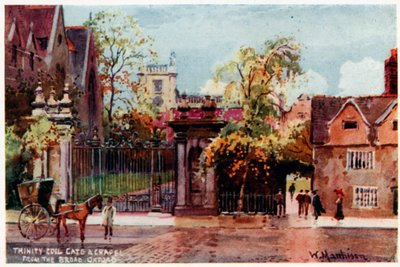 Trinity College, puerta y capilla, desde Broad St de William Matthison