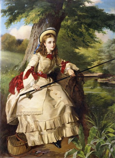 Una joven pescando, 1873 de William Maw Egley