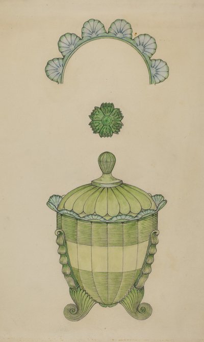 Azucarero de vidrio con tapa, 1936 de William McAuley